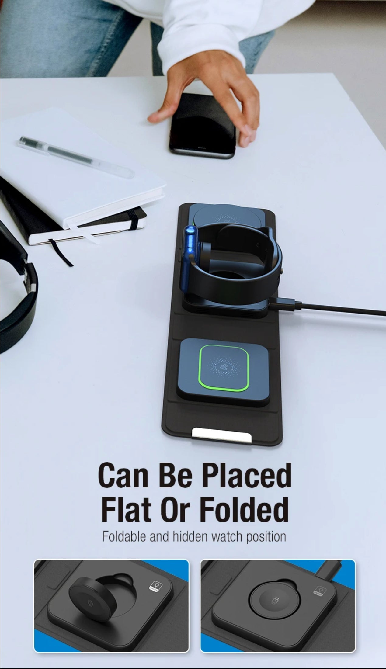 TriFold – Foldable 3-Device Wireless Charger